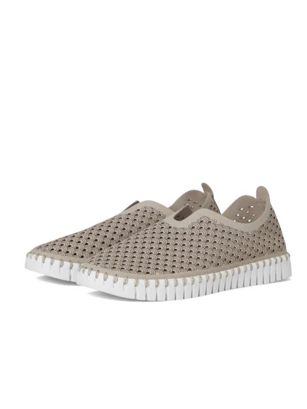 Isle Jacobsen Tulip Perforated Slip-On Women’s Loafer in Taupe
